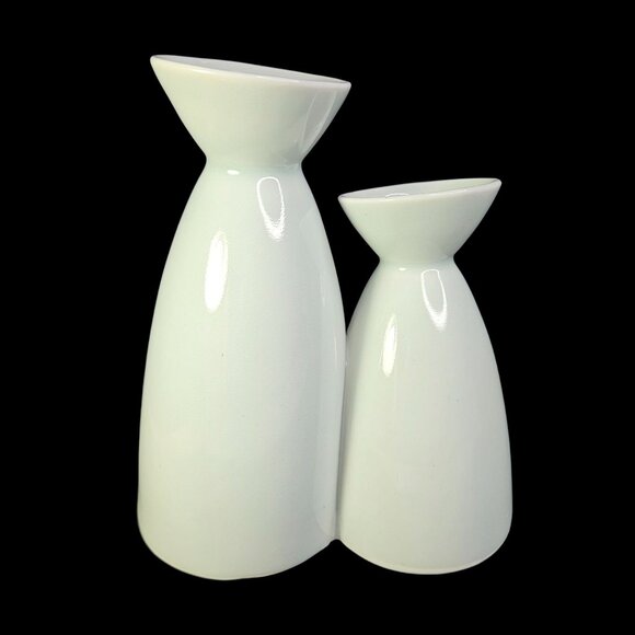 Spin Double Vase Contemporary Design Red Bamboo Jingdezhen China Gift Box READ - Picture 3 of 11